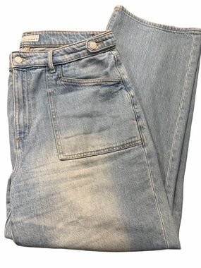 LOFT Light Wash Relaxed Straight Leg Jeans 31/12 Baggy 90s High Rise Denim 10/12